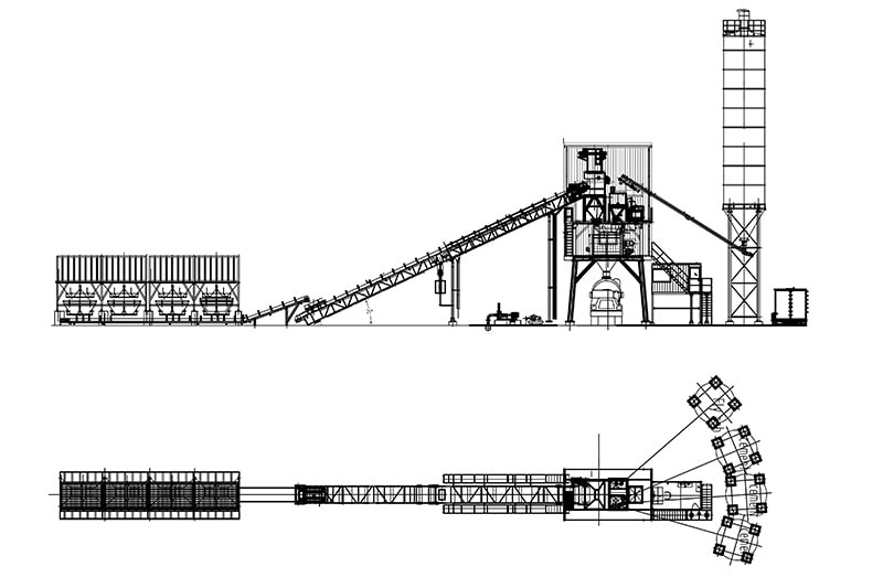Type de convoyeur à bande centrale à béton